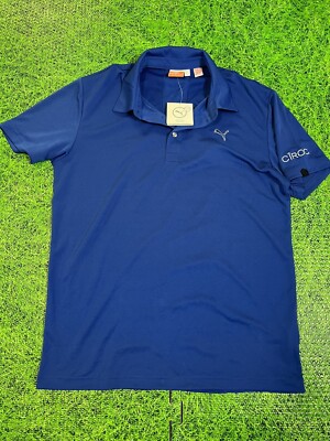 Puma Ciroc Vodka Mens L Blue Polo Drifit Golf Shirt Slim Fit NWT