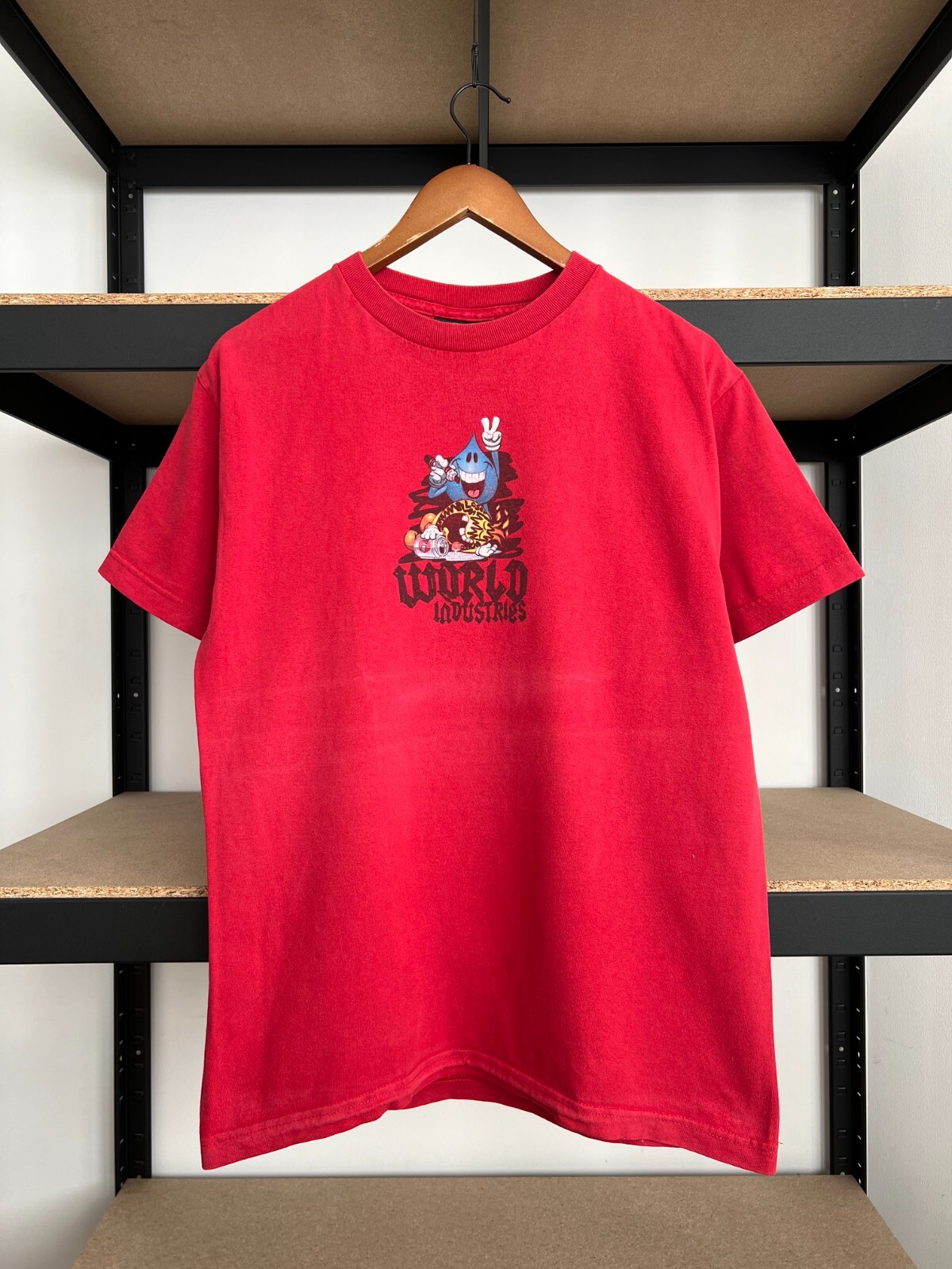 Vintage 90s World Industries Skateboards Red T-shirt Sz M | eBay