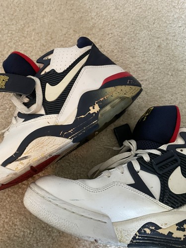 Nike Air Force 'Olympic' Mens Size 10 - White Blue Basketball Shoes [310095-100]