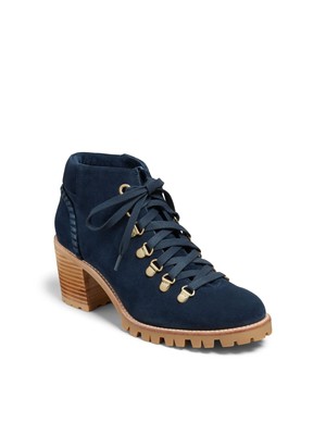 

JACK ROGERS Женские кожаные походные ботинки Midnight Navy Poppy с наборным каблуком 9,5 м, 142191BT07