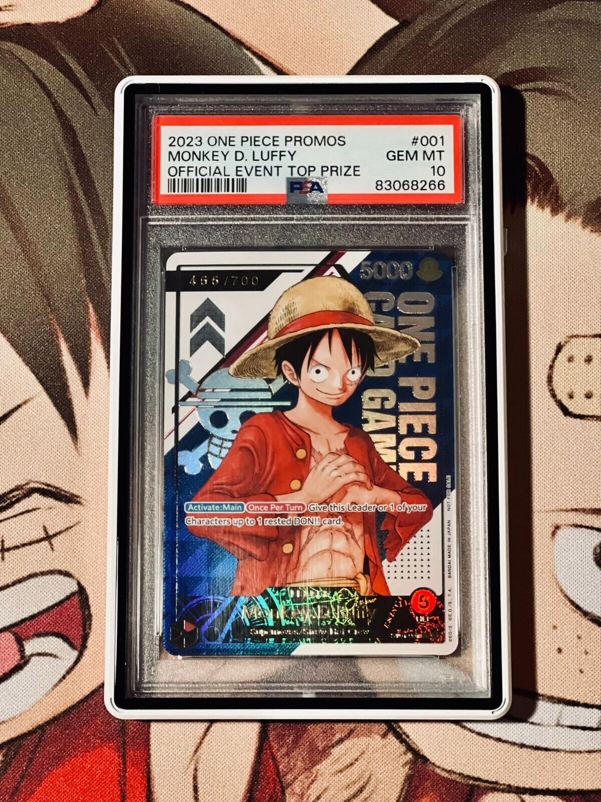 PSA 10 One Piece English Top 8 Prize Serial /700 Monkey.D PSA 10 One Piece English Top 8 Prize Serial /700 Monkey.D