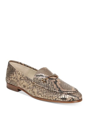 

SAM EDELMAN Женские коричневые кожаные лоферы без шнуровки со змеиным узором Loraine с круглым носком, 7 м, Коричневый, E8519DL