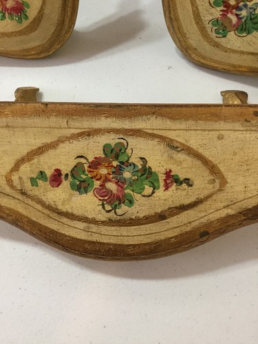 Vintage Wooden Gold Leaf Wall Shelf Italy.