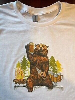 Beer Bear T-Shirt Drunk Bear Party/Summer Tee