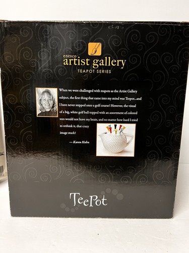 Teapot White Golf Ball NIB &ldquo;Tee Time&ldquo; Whimsical Sport Novelty Ceramic