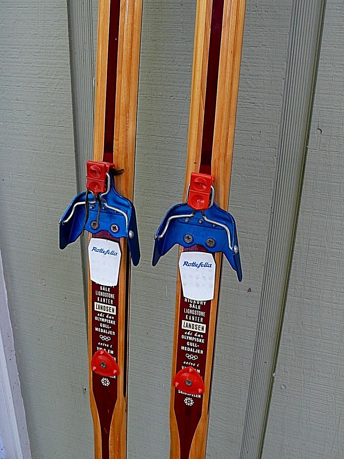 Vintage Hickory LANDSEM Cross Country Skis MADE IN RINDAL NORWAY 75 
