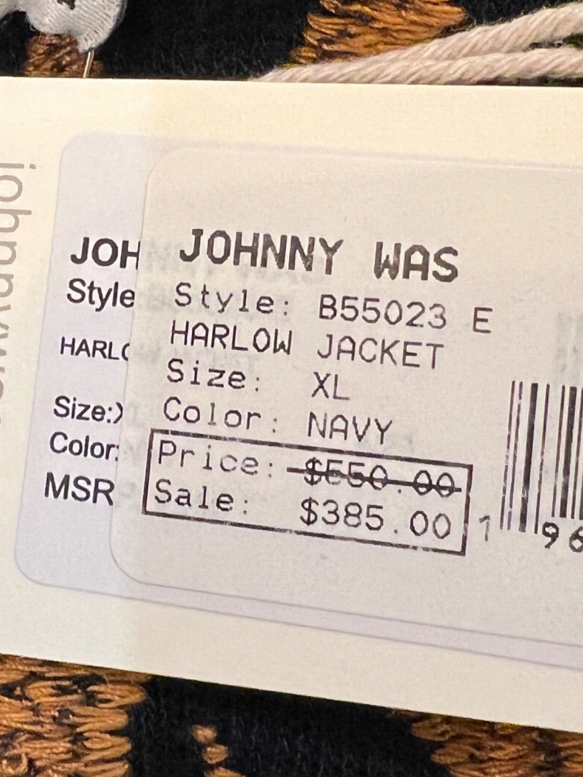 Pre-owned Johnny Was Horlow Navy Cardigan Jacket Size Xlarge In Multicolor