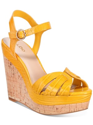 

Женские желтые босоножки на платформе Manglietia на танкетке ALDO 1 с ремешком на пятке, Желтый, 37603