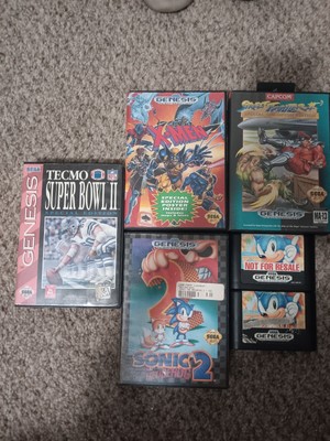 Sega Genesis Game Lot Tecmo Sonic X Men Street Fighter 