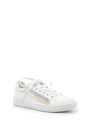 

Женские кожаные спортивные кроссовки SCHUTZ White Sahara с круглым носком на платформе, Белый, S2101200080001