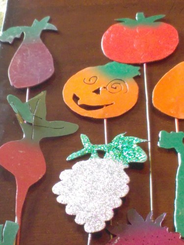 5 Garden Stake Markers Your Choice Handmade from Scrap Metal 3-4