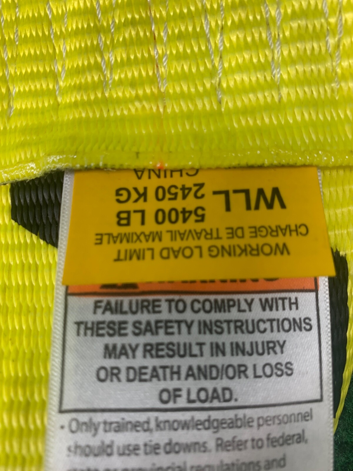 3 - Ancra 4" x 27" Heavy Duty Ancra Winch Strap with Chain Anchor Yellow