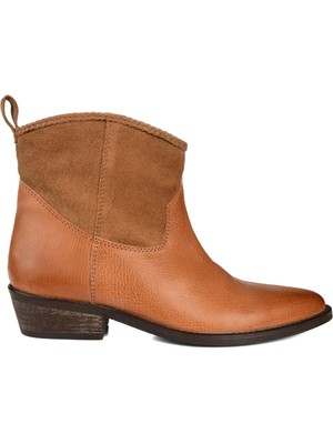 

JOURNEE COLLECTION Женские коричневые кожаные ботинки Carmela на массивном каблуке в стиле вестерн, Коричневый, CARMELA-BOOTIE