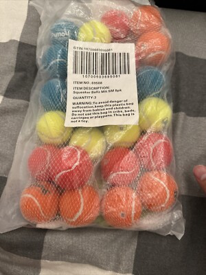 Outward Hound Squeaker Ballz Mini Tennis Balls XS 1.5'' Fetch Dog Toy XS 24 Pack