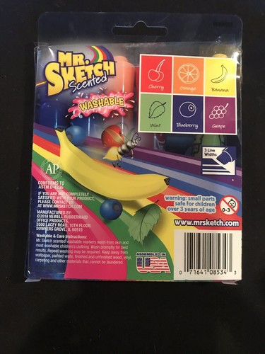 Mr Sketch Scented Washable Markers Chisel Tip Assorted Colors 1924009  Set of 6