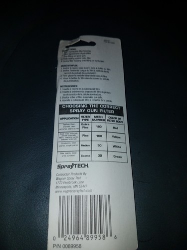 WAGNER SprayTech 0089958 Genuine Replacement Filters NIP MEDIUM 50 MESH