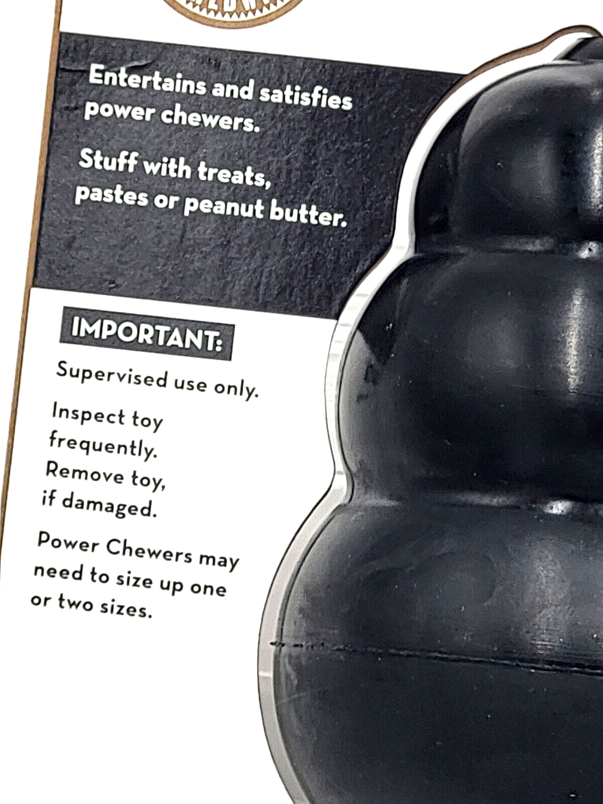 KONG Extreme LARGE Black Durable Rubber Treat Stuffable Fetch & Chew Dog Toy 4"