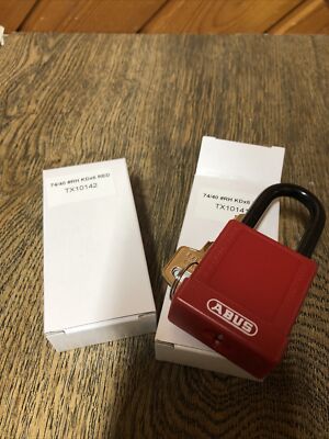 Lot Of 2 ABUS 74/40 Safety Lockout Tagout Padlock, Red New