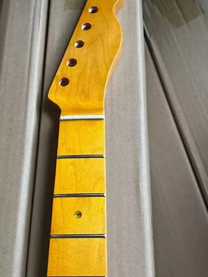 Yellow Electric Guitar Neck 21 Frets Canada Maple for Fender TL Tele Replacement