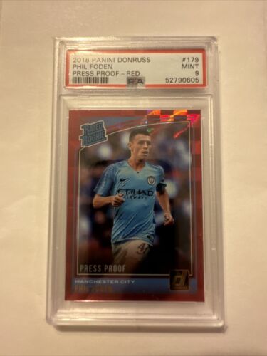 PHIL FODEN 2018 DONRUSS PRESS PROOF RED PSA 9 MINT RATED PHIL FODEN 2018 DONRUSS PRESS PROOF RED PSA 9 MINT RATED