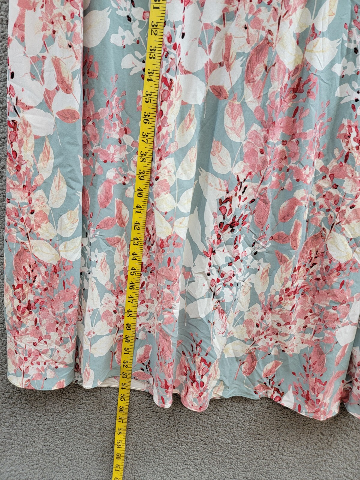 Adrianna Papell Plus Surplice Midi Dress Women's 22W Aqua Multi Back Zip Closure - Picture 8 of 18