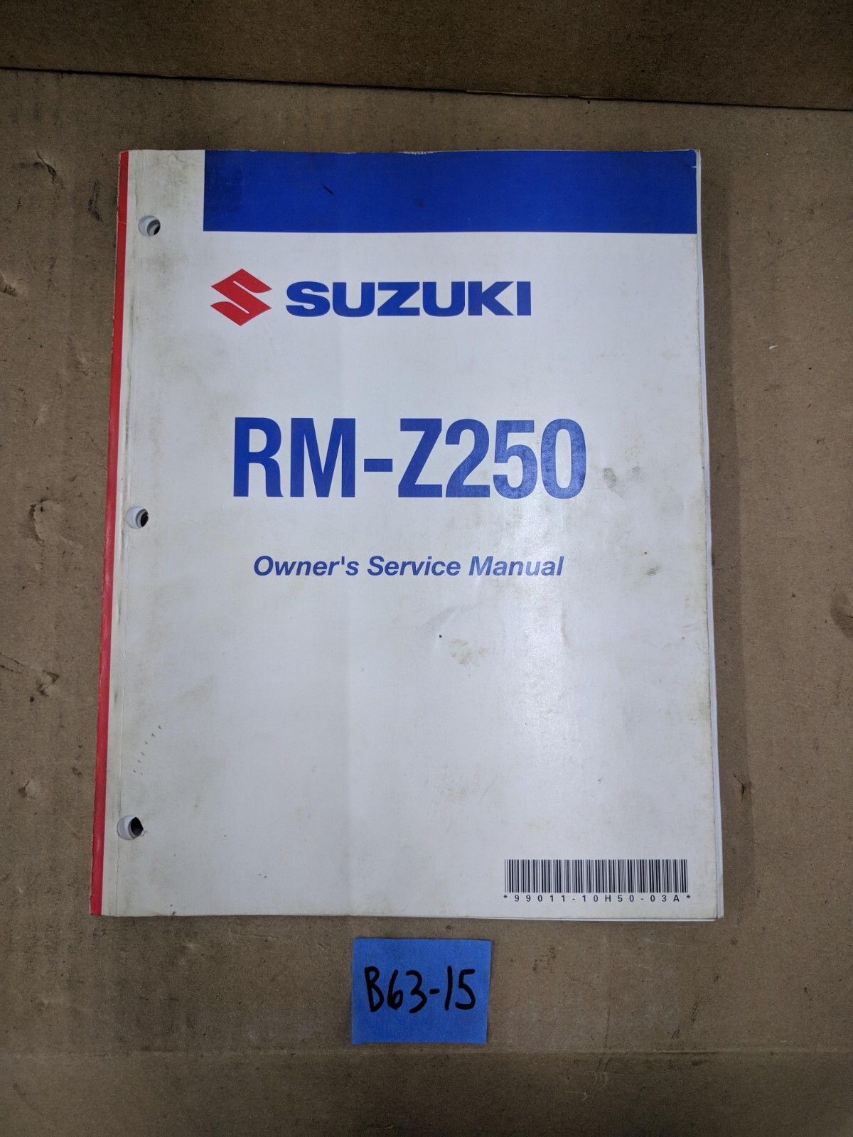 Genuine 2007-2008 Suzuki RM-Z250 K7 Owner's Service Manual