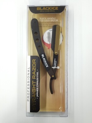 BLACKICE Professional Straight Shaving Razor Folding knife + 10 Blades