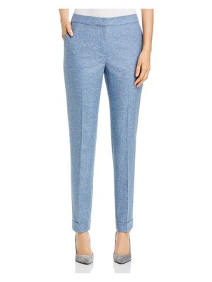 

LAFAYETTE 148 NEW YORK Женские синие брюки с зауженной талией и манжетами, Синий, MPB15R-1H67