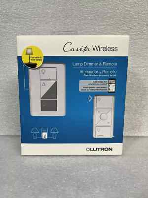 Lutron Caseta P-PKG1P-WH-R White Lamp Dimmer & Remote