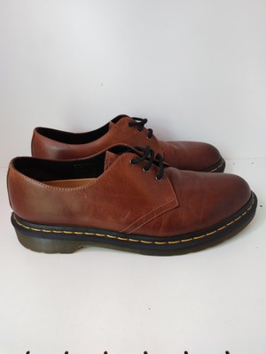 DR MARTENS 22829 Men's Soccer Brown Leather Oxford Loafers Dress Shoes Size 10