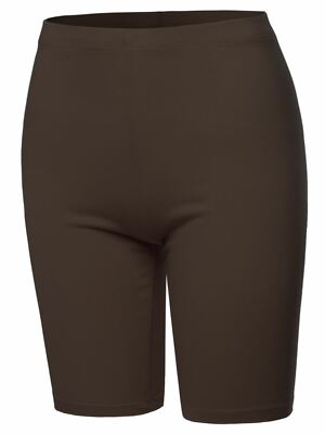 Basic Solid Premium Cotton Mid Thigh High Rise Biker Bermuda Shorts