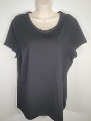 Le Tigre Black Soft Cotton/Spandex Short SleeveT-Shirt Top Size XL