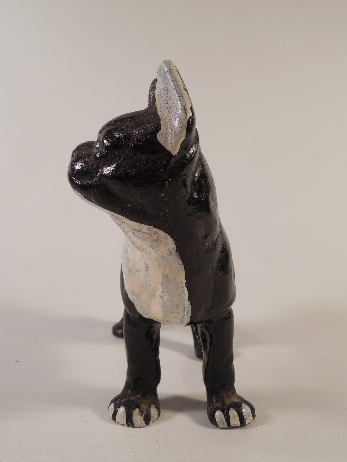 Metal Black White French Bull Dog Miniature Decorative Doorstop Boston Terrier