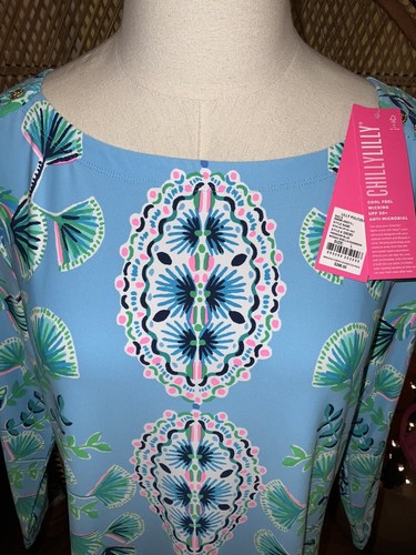 Pre-owned Lilly Pulitzer Seralina Maxi Frenchie Blue Mosaic Shells $298 Size L,xl In Multicolor