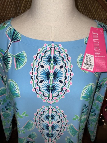 Pre-owned Lilly Pulitzer Seralina Maxi Frenchie Blue Mosaic Shells $298 Size L In Multicolor