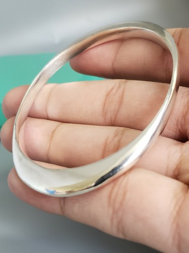 Stunning Vintage Geometric Oval 925 Sterling Silver Orbit
