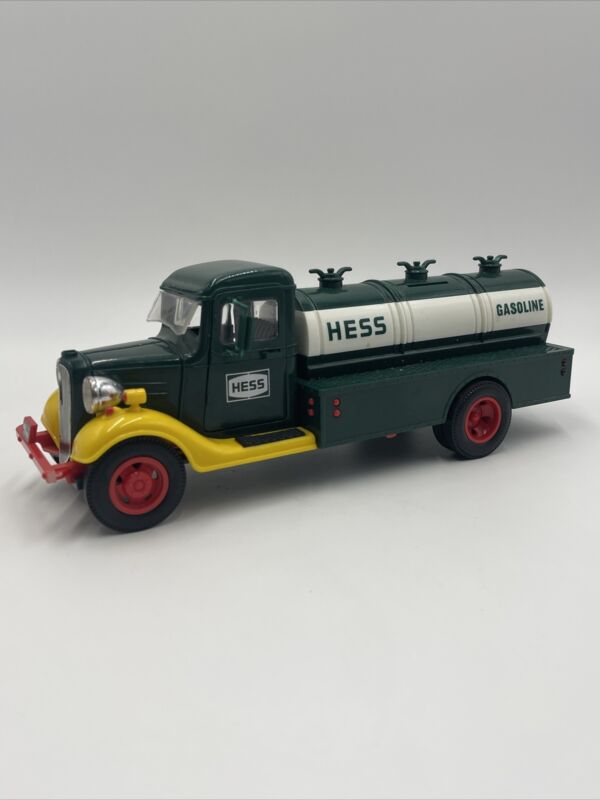 Vintage Dark Green And Yellow Gasoline Hess Truck Piggy Bank