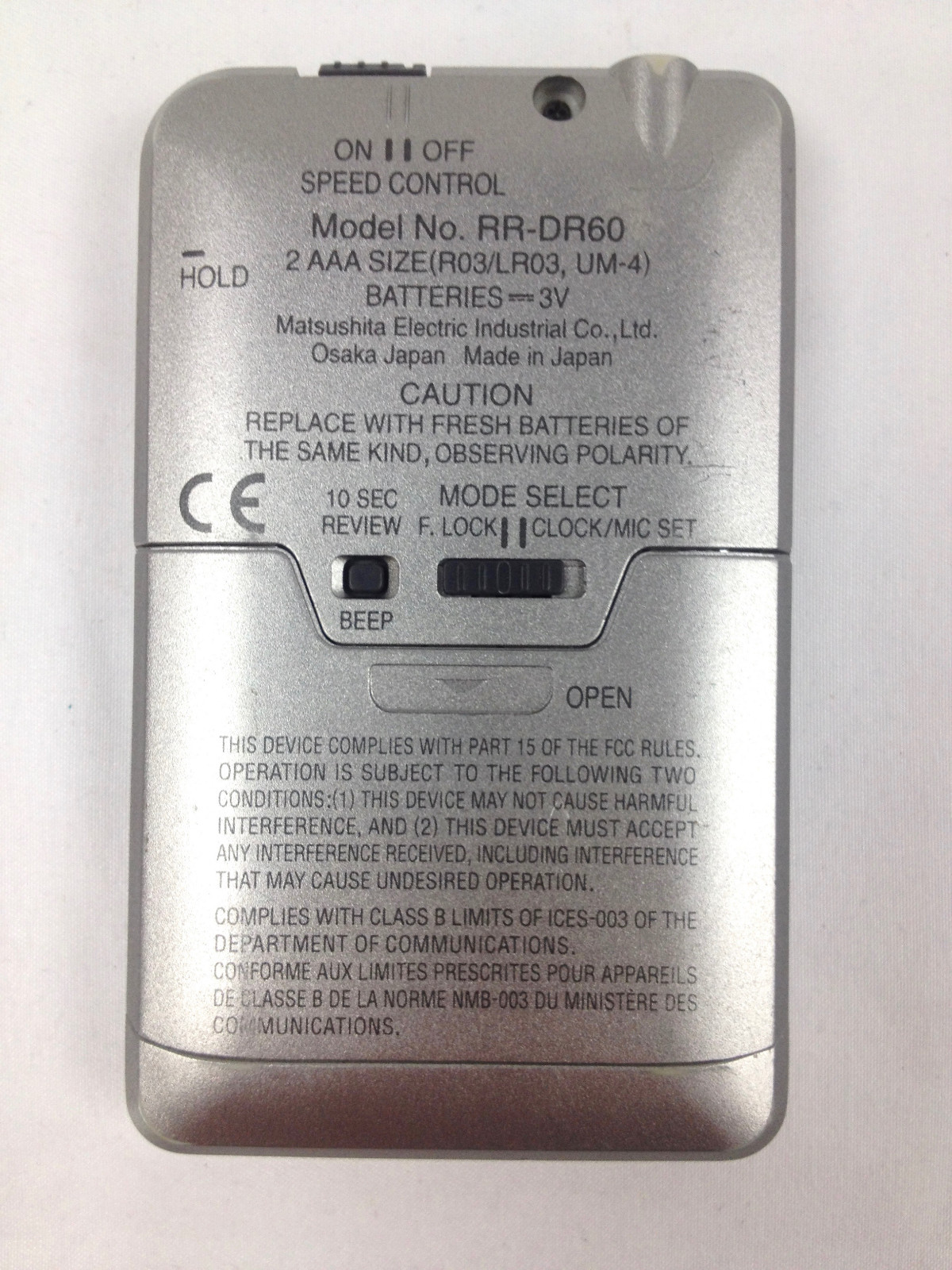 Panasonic RR-DR60 Handheld Digital Voice IC Recorder - JAPAN - EVP GHOST HUNTER