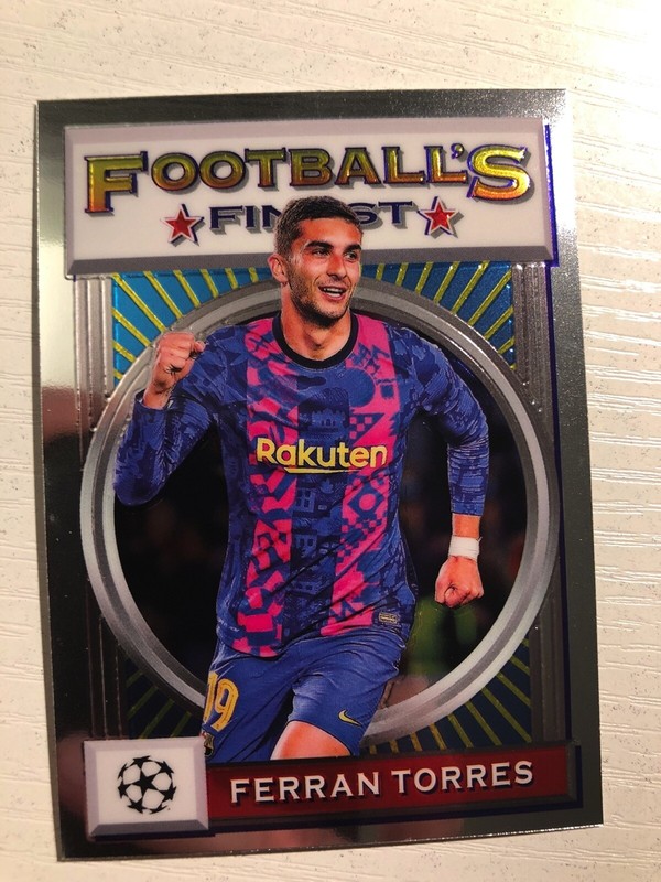2021-22 Topps Finest Flashbacks UEFA Ferran Torres FC Barcelona