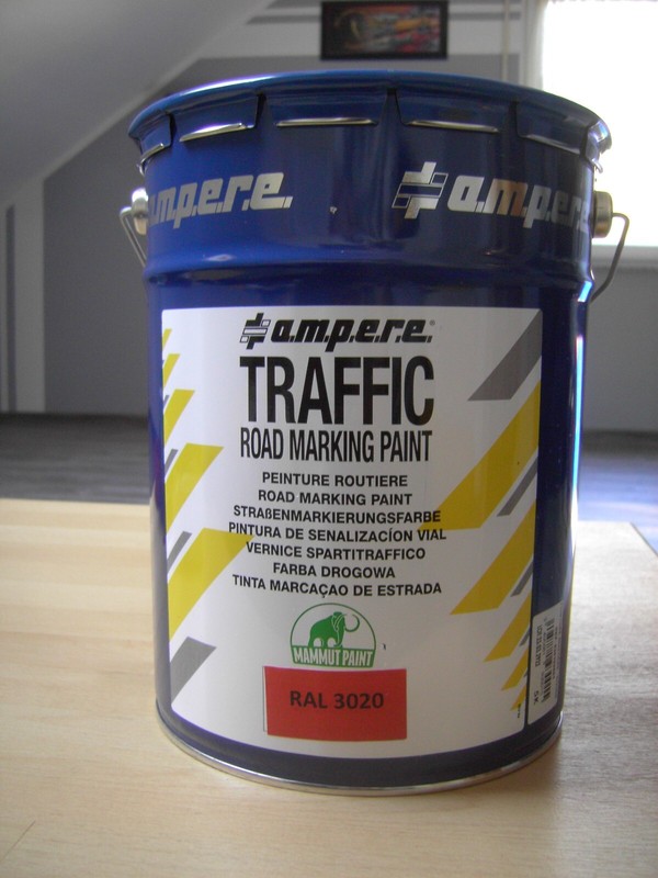 Ampere  StraÃEnmarkierungsfarbe Ral 3020 Rot Traffic Road Marking Paint 5 Kg