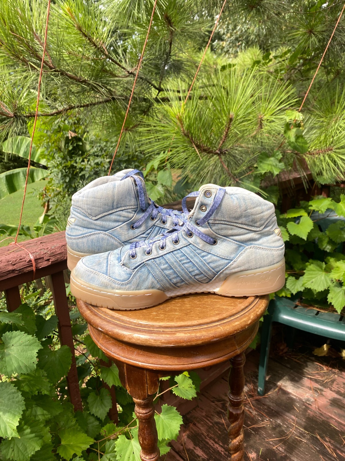 US Size 11 Adidas Jeremy Scott Wings Blue DENIM WINGS