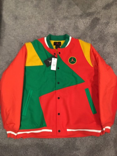 JORDAN NIKE AIR JORDAN DNA SAMPLE VARSITY JACKET RED/GREEN MENS SIZE 2XL CK9350-631