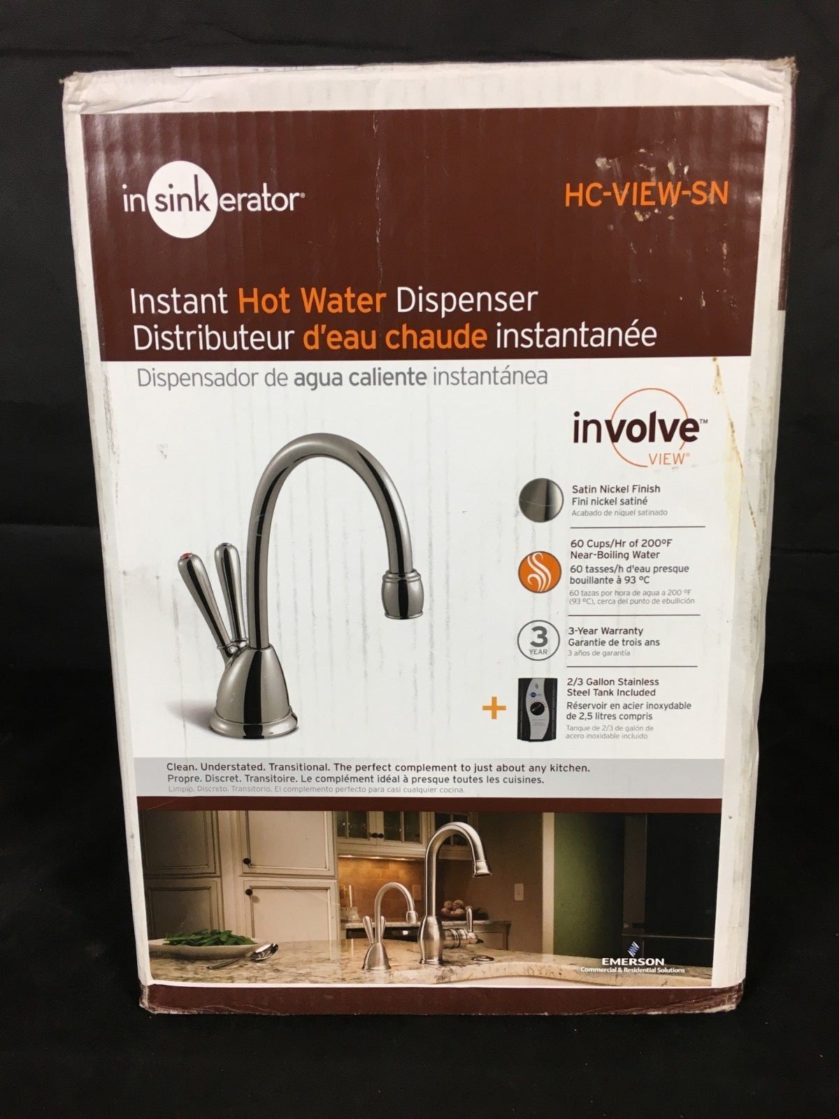 InSinkErator HC-ViewSN-SS Involve View Hot and Cold Water Dispenser System