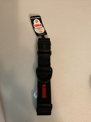 KONG Max Heavy Duty Chew Resistant Dog Collar Black Medium 14-20in New