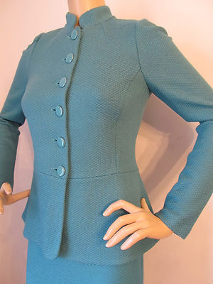 Pre-owned St John Knit Suit Skirt Jacket Verde Green Size 4