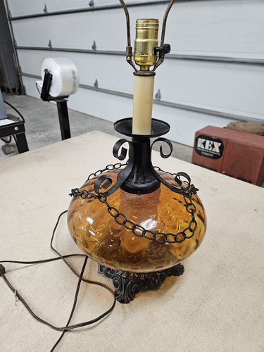 英70s vintage lamp イギリス製 ミッドセンチュリー ヴィンテージ Vintage 1960s 70s MCM Retro Orange Optic Table Lamp- Swag | eBay