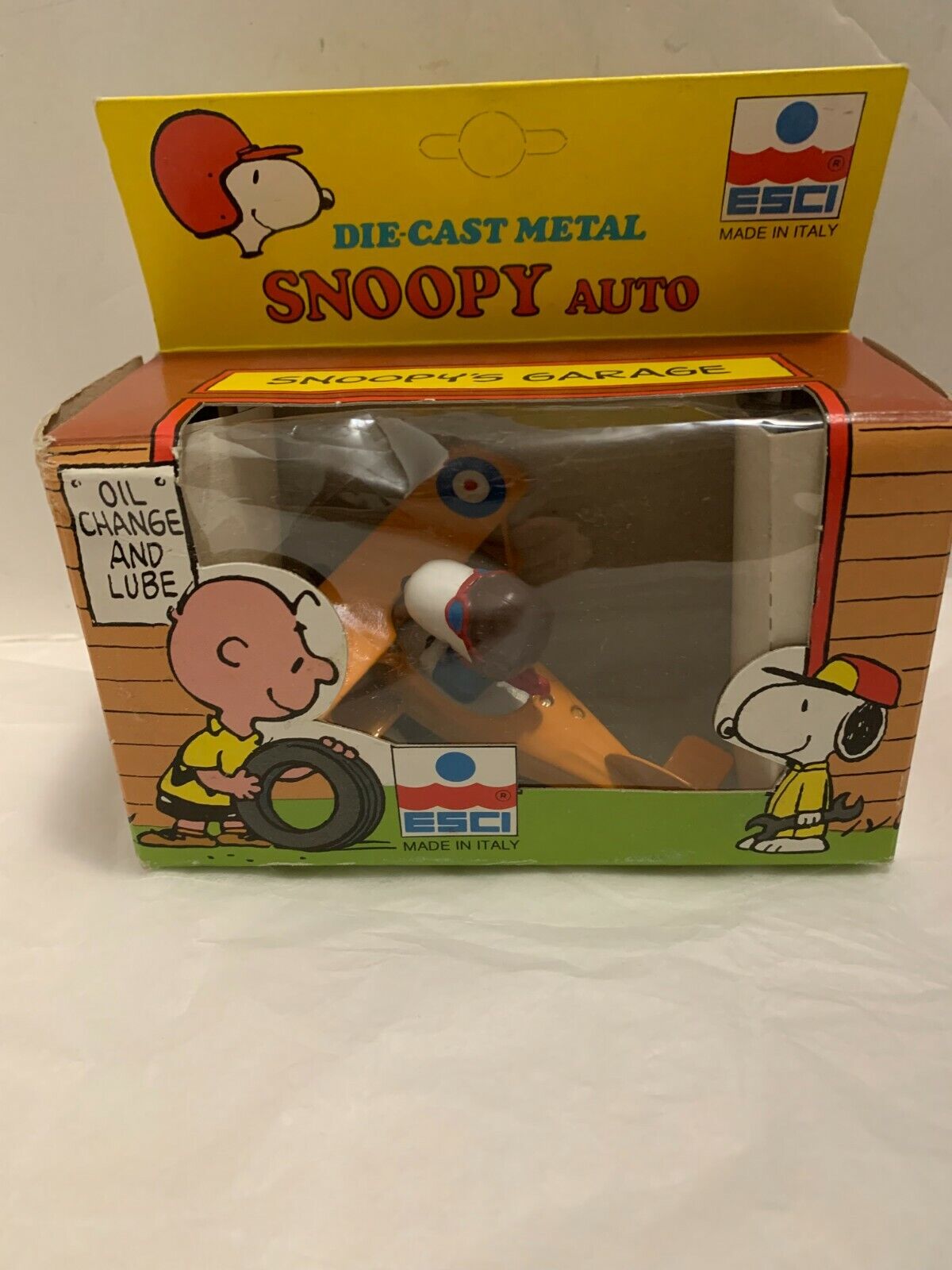 Vtg Peanuts Snoopy Flying Ace Bi-Plane ESCI Diecast RARE Vtg Peanuts Snoopy Flying Ace Bi-Plane ESCI Diecast RARE