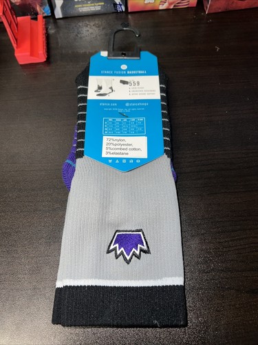 Sacramento Kings Stance NBA Fusion Crew Basketball Socks Mens Size S (3-5.5)