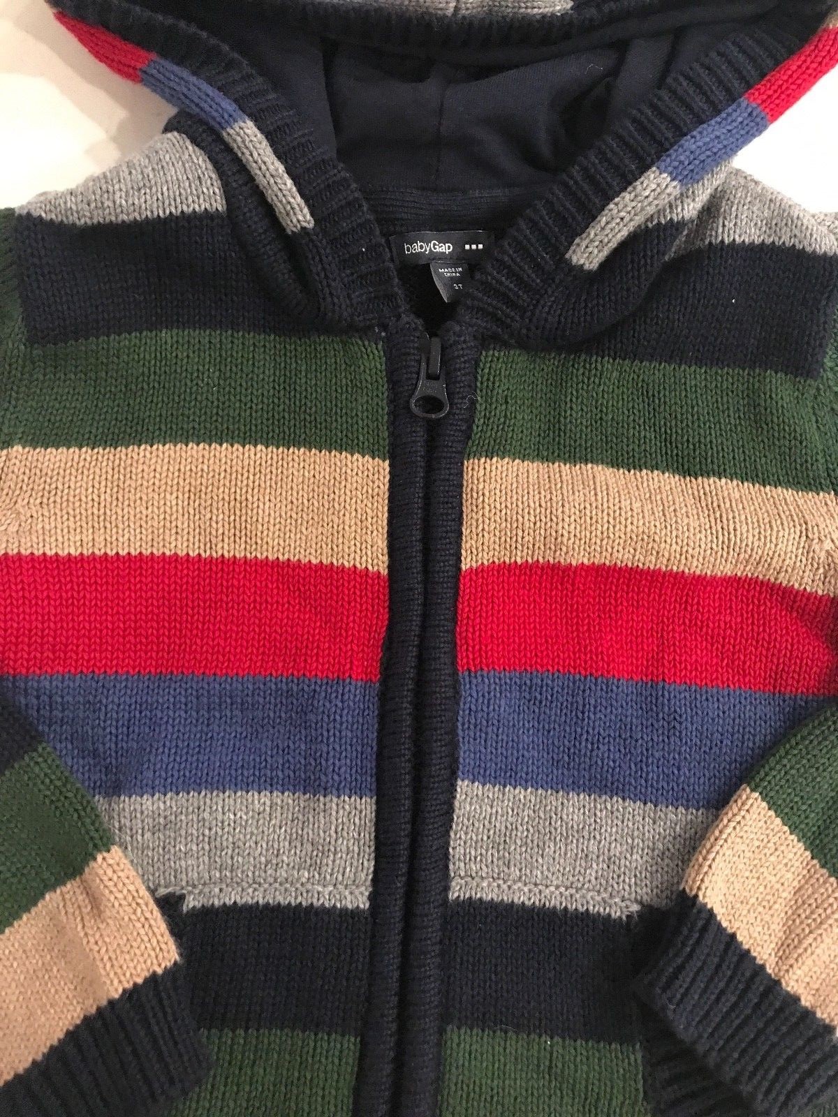 Baby Gap Zip Seater with Hood Jacket Coat Top Outerwear Size 3t 3 Boy Girl