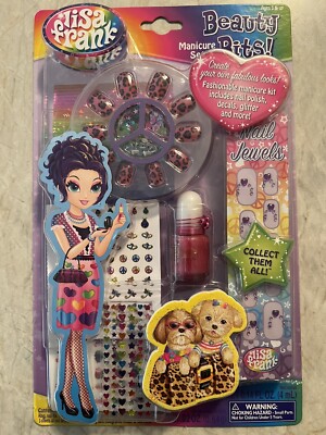 Lisa Frank Beauty Bits Manicure Set Nail Jewels Decals File Nail Polish New